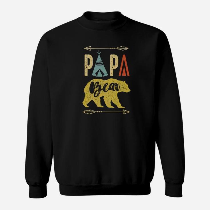 Fathers Day Gift For Camper Camping Lover Vintage Papa Bear Premium Sweat Shirt