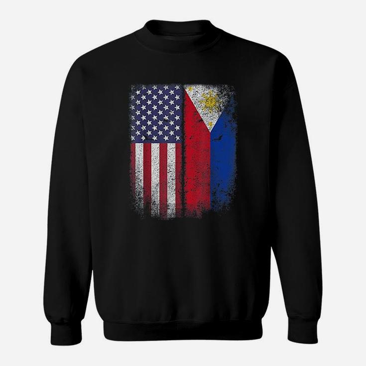 Filipino Roots American Grown Philippines Usa Flag America Sweat Shirt