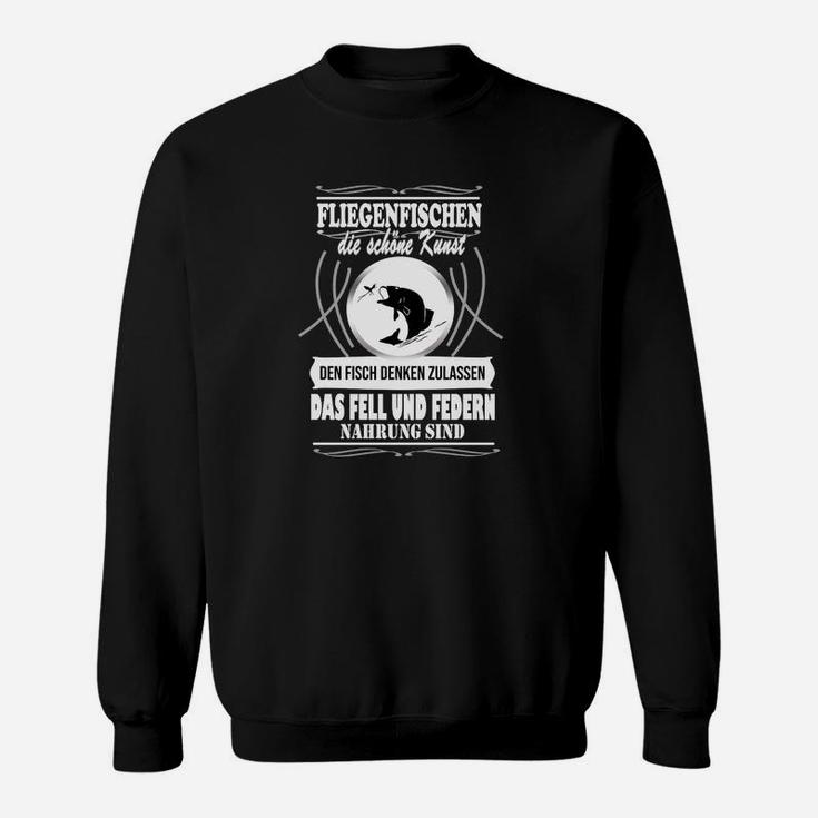 Fliegenfischen Liebhaber Sweatshirt, Angler mit Spruch Die Edle Kunst