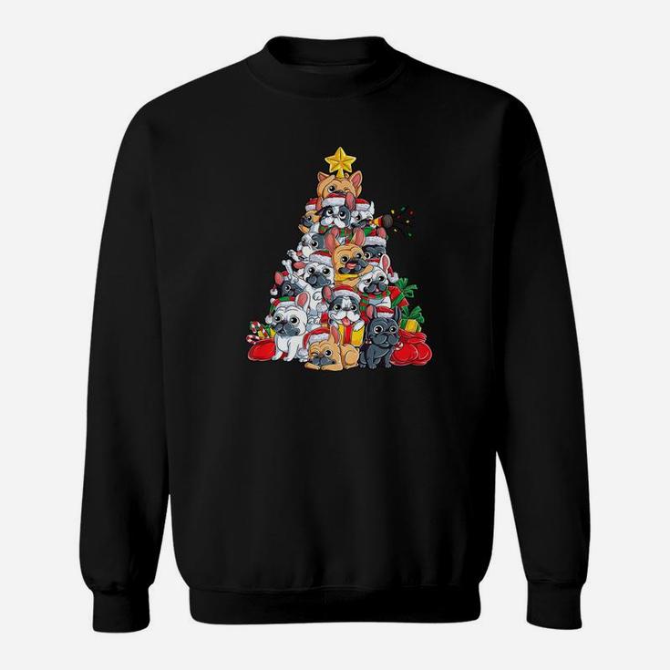 French Bulldog Christmas Shirt Xmas Tree Dog Boys Girls Gift Sweat Shirt
