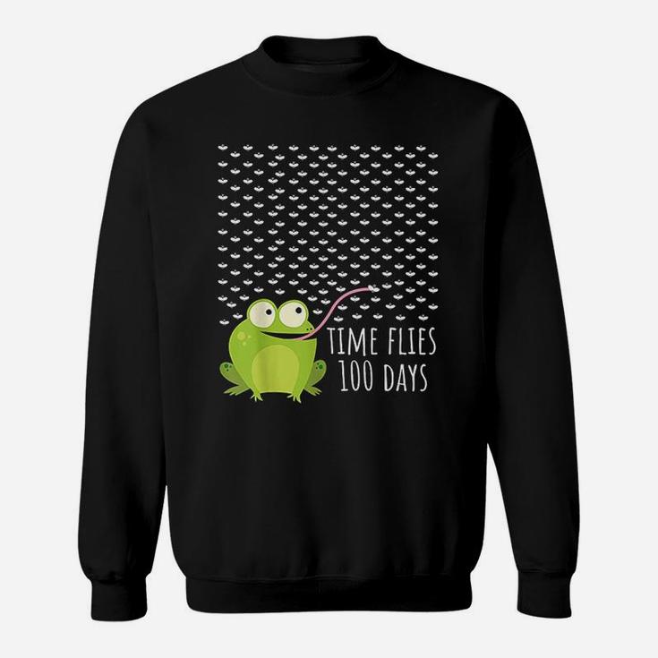Frog Fly 100 Days Of School Teacher Boy Girl Gift Sweat Shirt