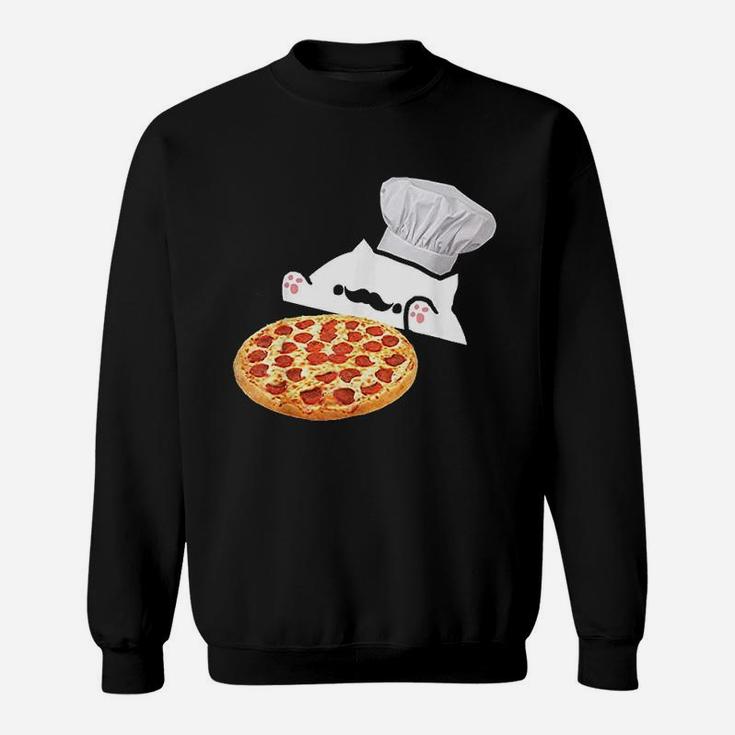 Funny Bongo Cat Pizza Chef Dank Memes Sweat Shirt
