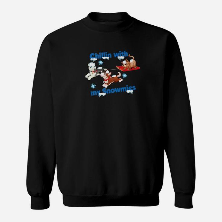 Funny Cat Dog Christmas Squad Tee Chillin With My Snowmies Sweat Shirt