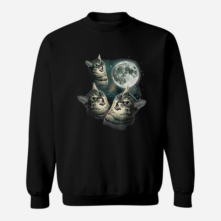 Funny Cat Three Cat Moon Sweat Shirt
