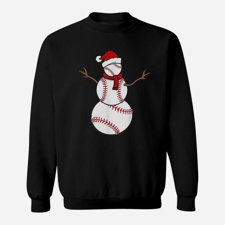 Funny Christmas Baseball Balls Santa Snowman Sweat Shirt