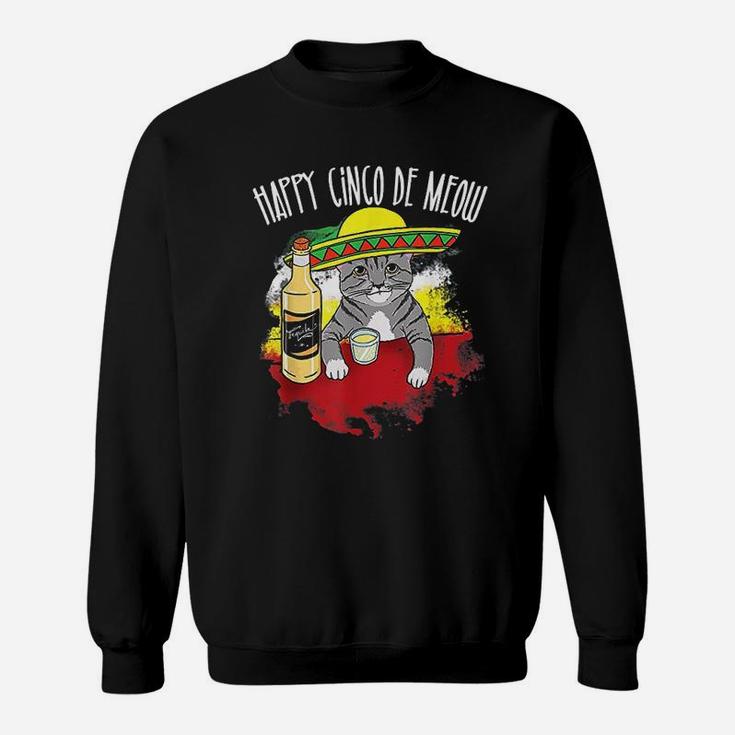 Funny Cinco De Meow Funny Mexican Tequila Cat Sweat Shirt