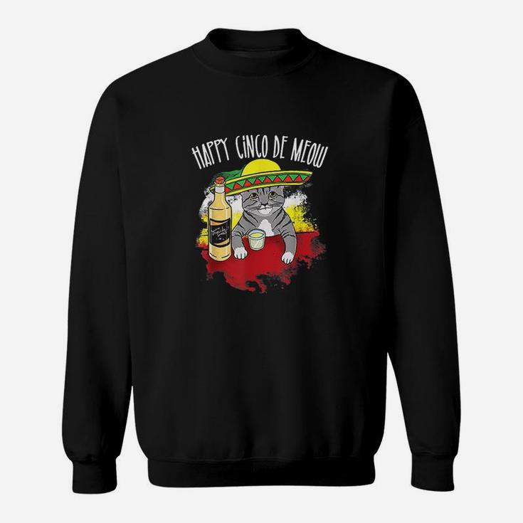 Funny Cinco De Meow Funny Mexican Tequila Cat Sweat Shirt