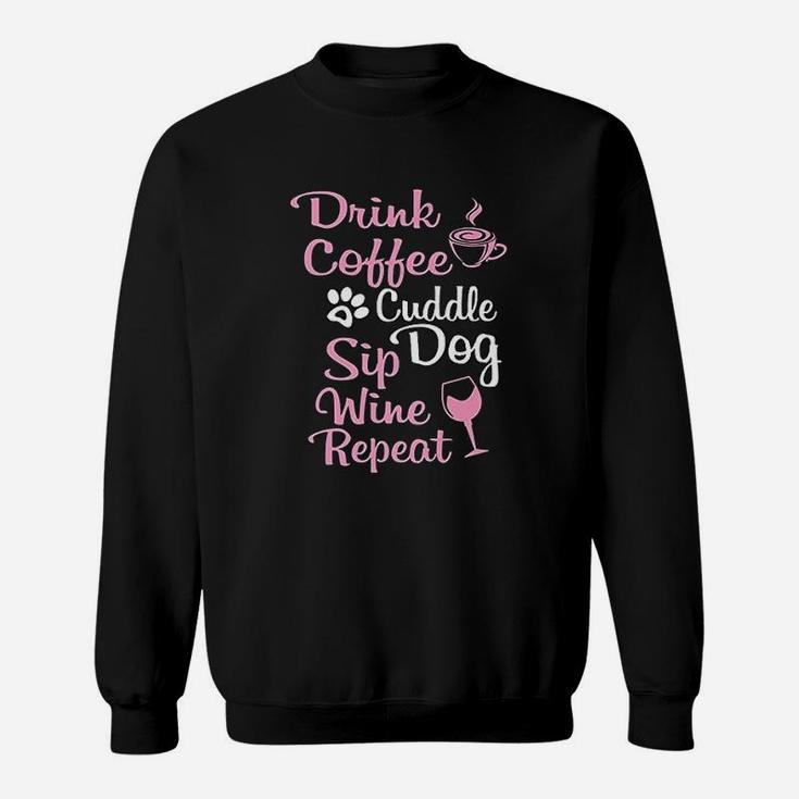 Funny Coffee Wine Lover For Dog Moms.fur Mama Gift Sweat Shirt