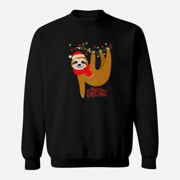 Funny Cute Christmas Sloth With Christmas Light Gift Sweat Shirt