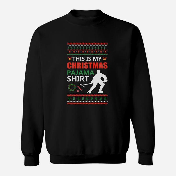 Funny Ice Hockey Christmas Pajama Ugly Sweat Shirt