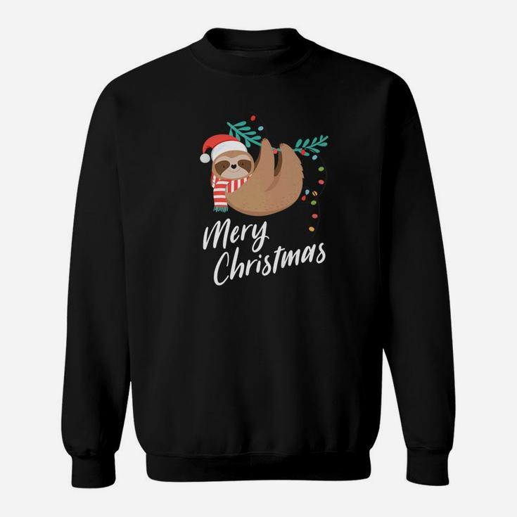 Funny Merry Christmas Santa Sloth Christmas Gift Sweat Shirt