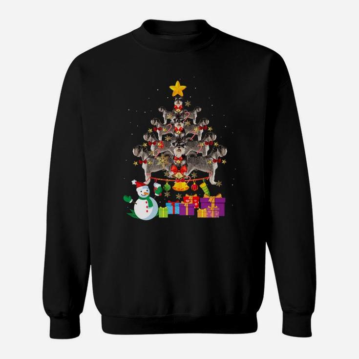 Funny Miniature Schnauzer Christmas Dog Tree Xmas Gift Sweat Shirt