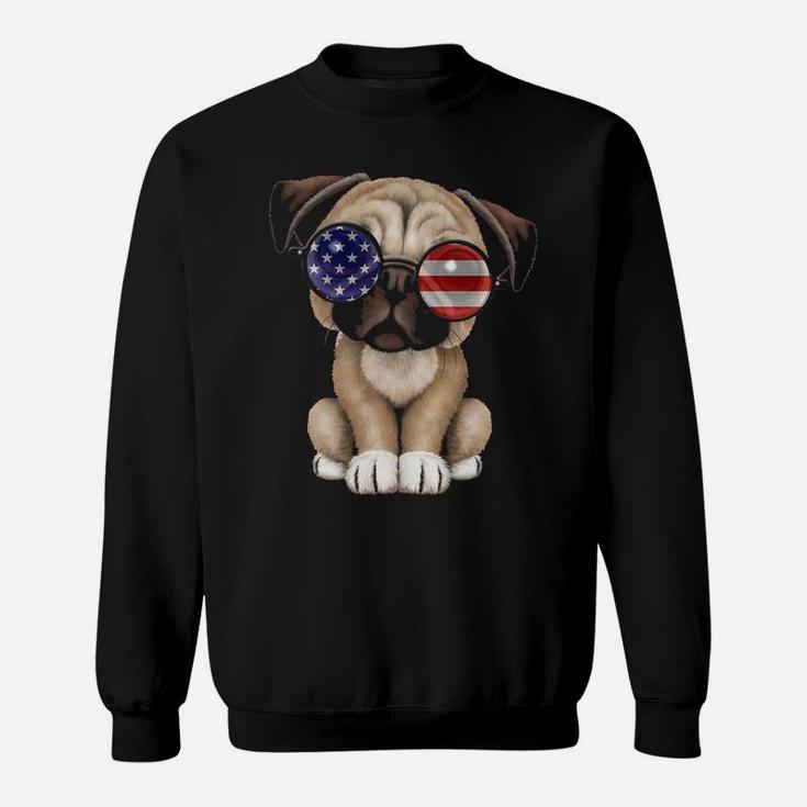 Funny Pug Dog Independence Sweat Shirt