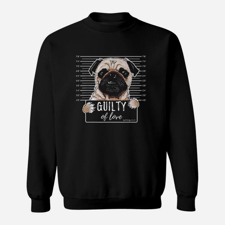 Funny Pug Dog Jail Mugshot Guilty Of Love Hoodie Seseable UK