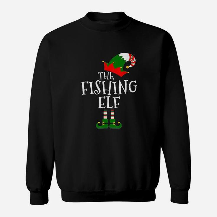 Funny The Fishing Elf Matching Family Group Gift Christmas Sweat Shirt