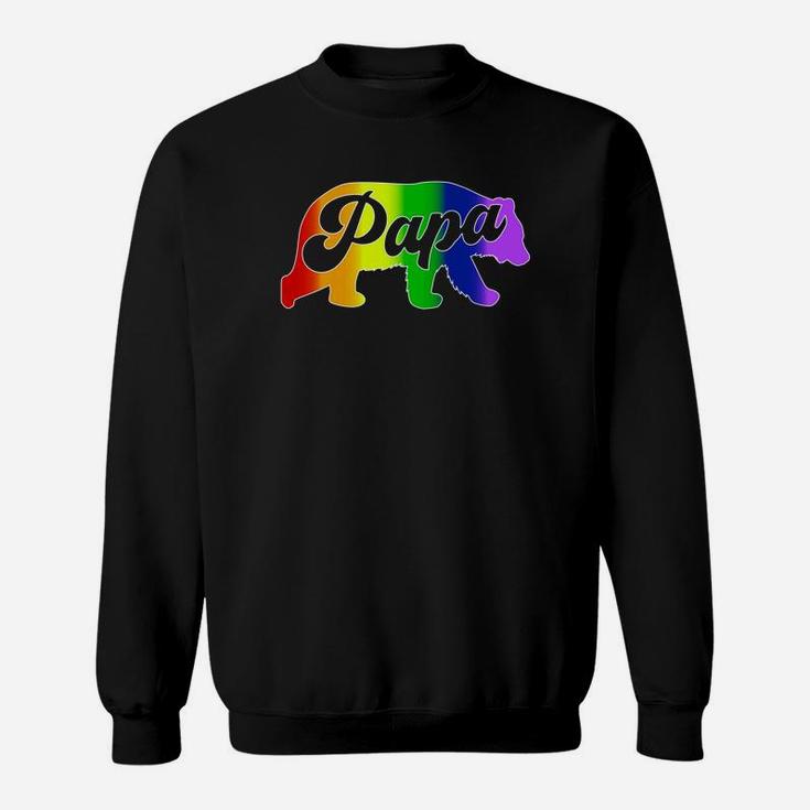 Gay Dad Shirt Papa Bear Pride Rainbow Colors Fathers Day Sweat Shirt