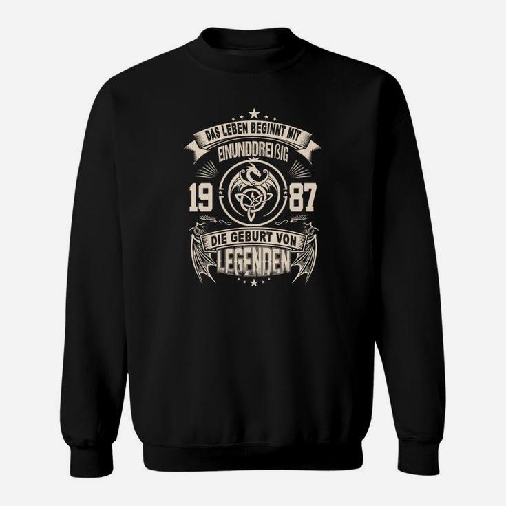 Geburtsjahr 1987 Sweatshirt - Personalisiert für Legenden