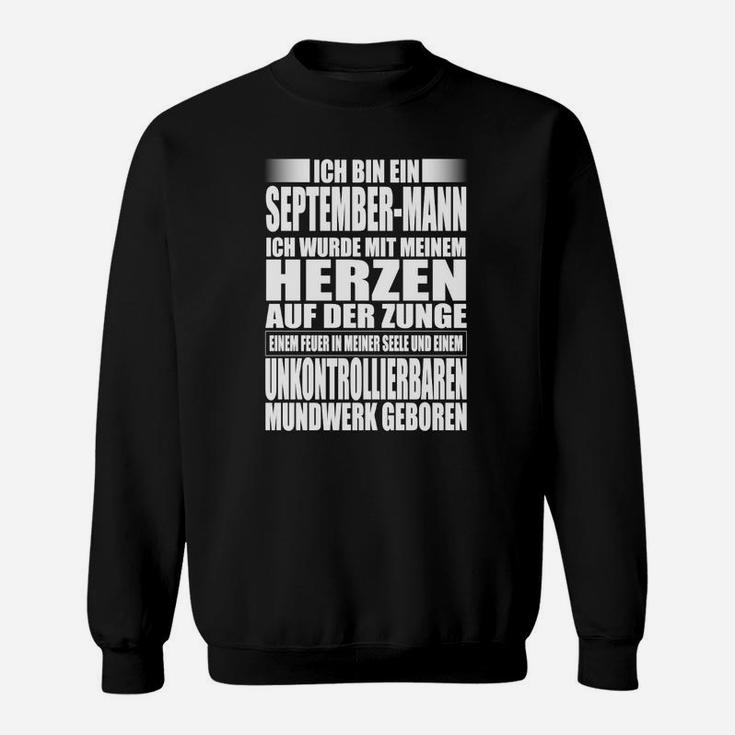 Geburtstags-Sweatshirt für Männer September, Herzensspruch Edition