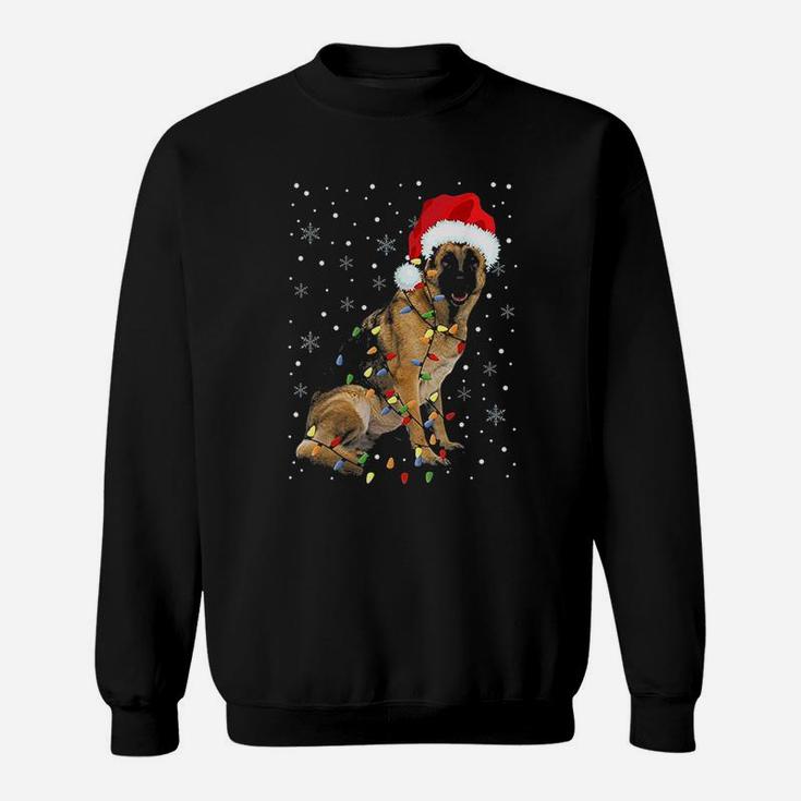 German Shepherd Christmas Santa Hat Funny Christmas Dog Love Sweat Shirt
