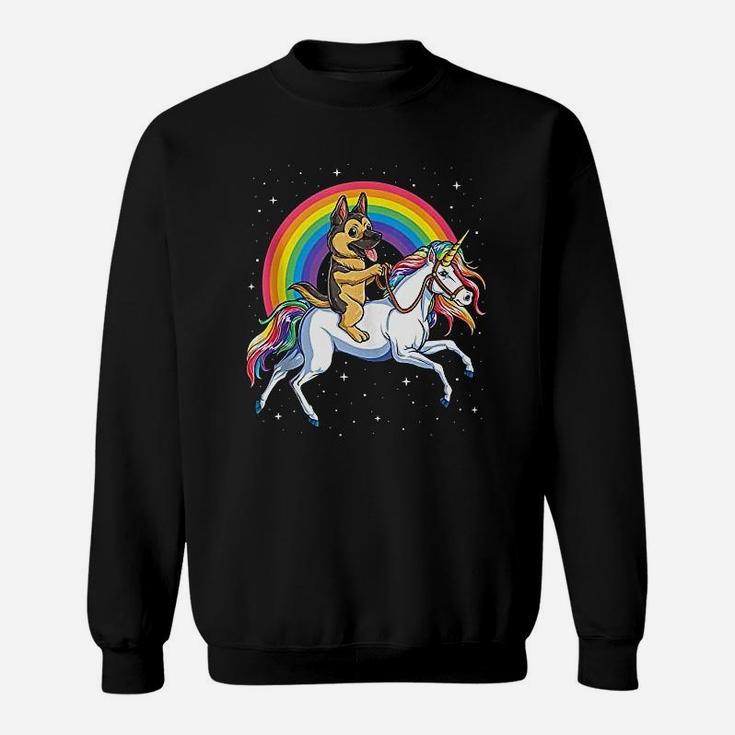 German Shepherd Unicorn Women Space Galaxy Rainbow Dog Lover Sweat Shirt