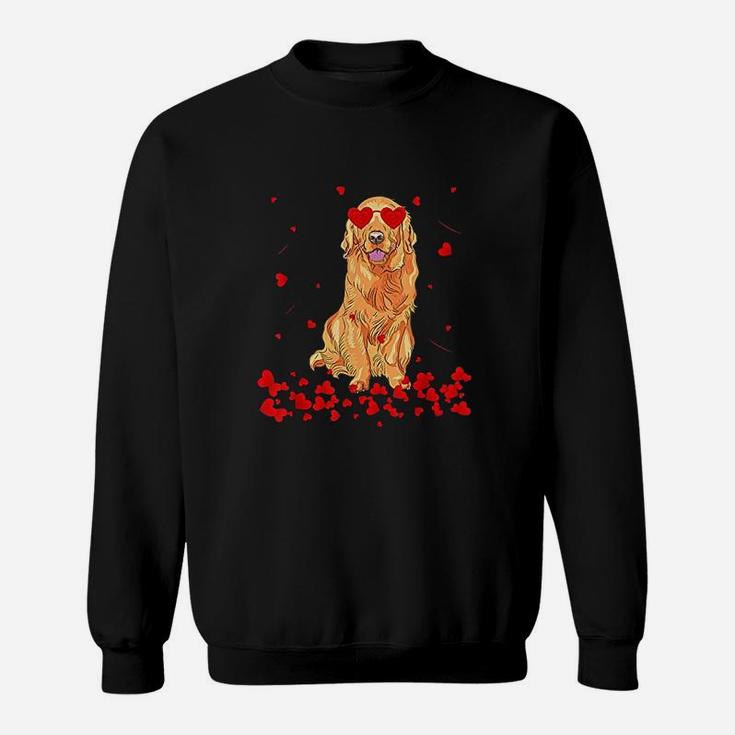 Golden Retriever Heart Valentines Day Gift Dog Dad Sweat Shirt
