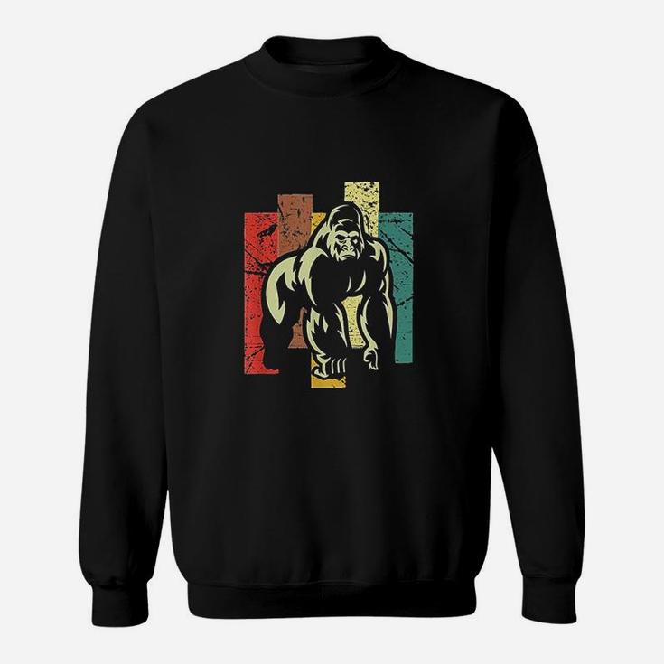 Gorilla Retro 70s Vintage Animal Lover Art Sweat Shirt