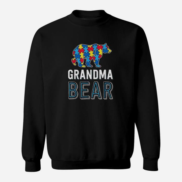Grandma Bear World Autism Awareness Day Family Sweat Shirt