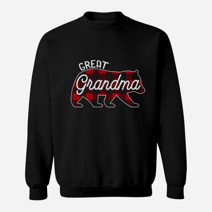 Great Grandma Bear Red Buffalo Plaid Matching Family Sweat Shirt