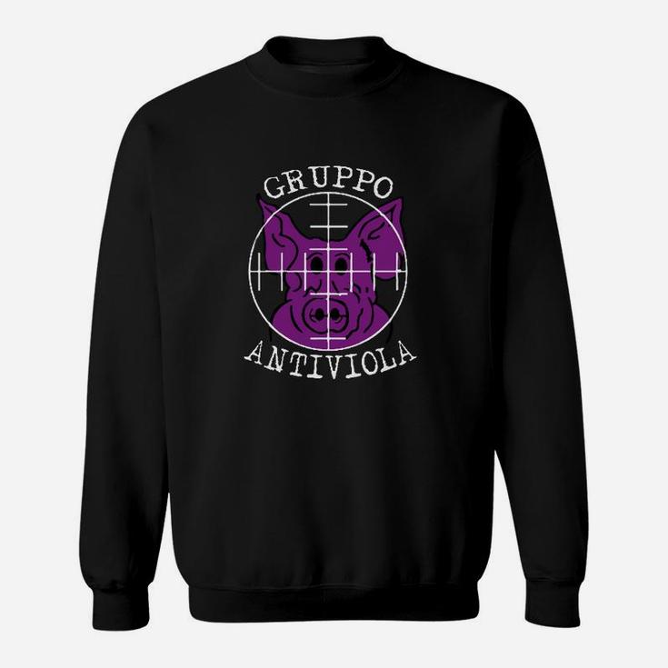 Gruppo Antiviola Grafisches Sweatshirt, einzigartiges Design in Schwarz