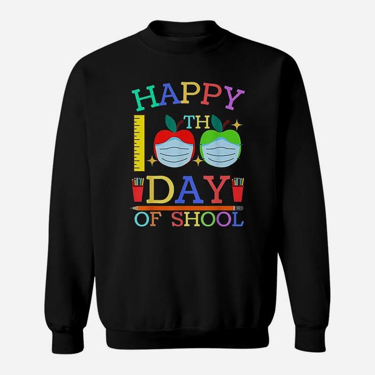 Happy 100th Day Of School Apple Teacher Sweat Shirt