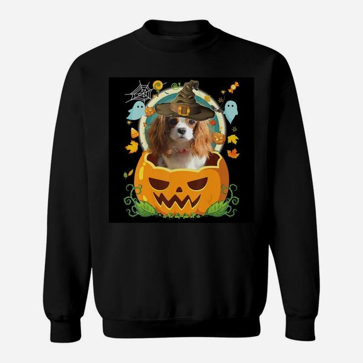 Happy Halloween Pumpkin Cavalier King Charles Spaniel Dog Sweat Shirt