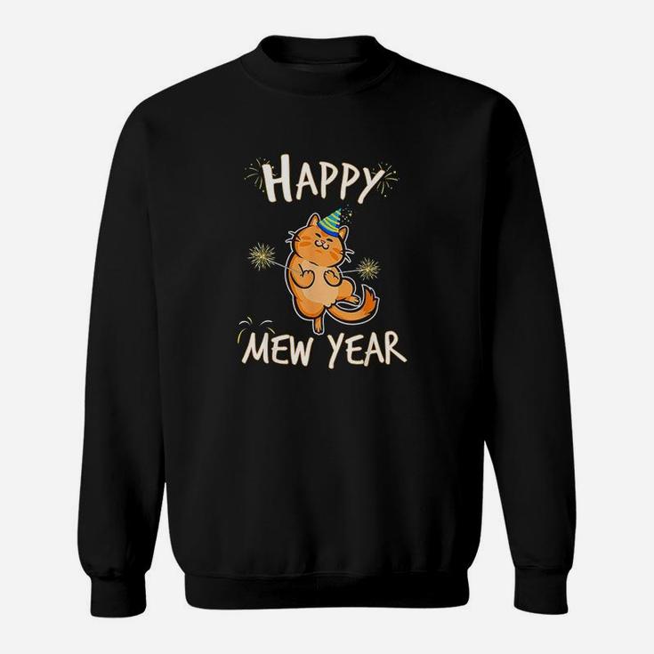 Happy Mew Year Funny Cat New Years Eve Party Supplies Sweat Shirt