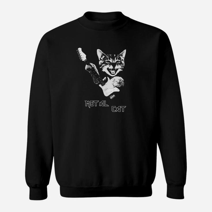 Heavy Metal Cat Funny Cat With Guitar Music Sweat Shirt