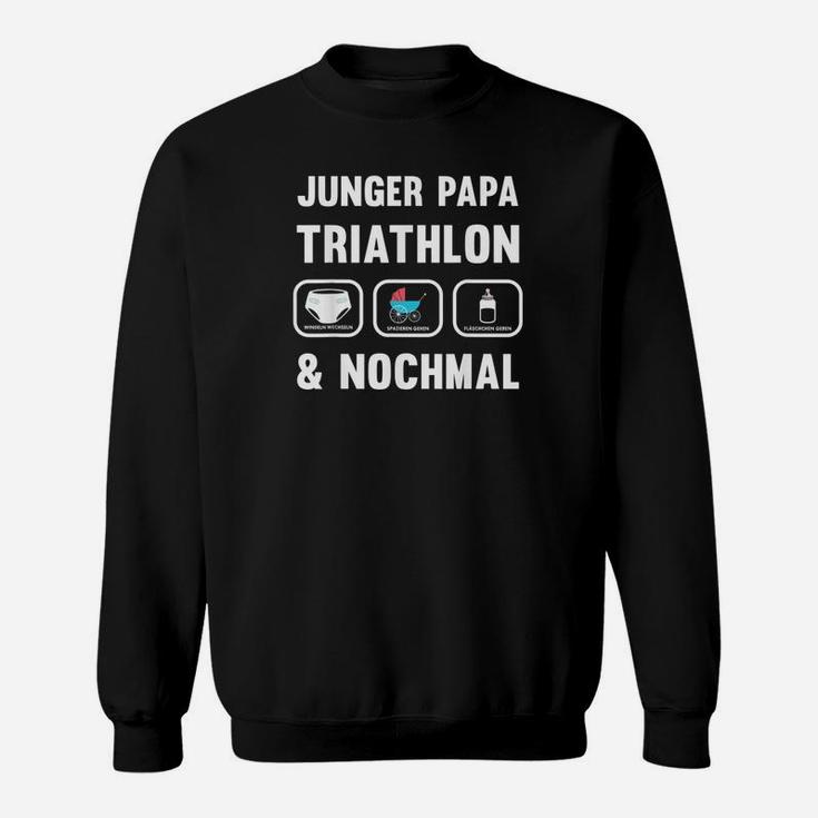 Herren Junger Papa Triathlon Geschenk Werdender Papa Sweatshirt