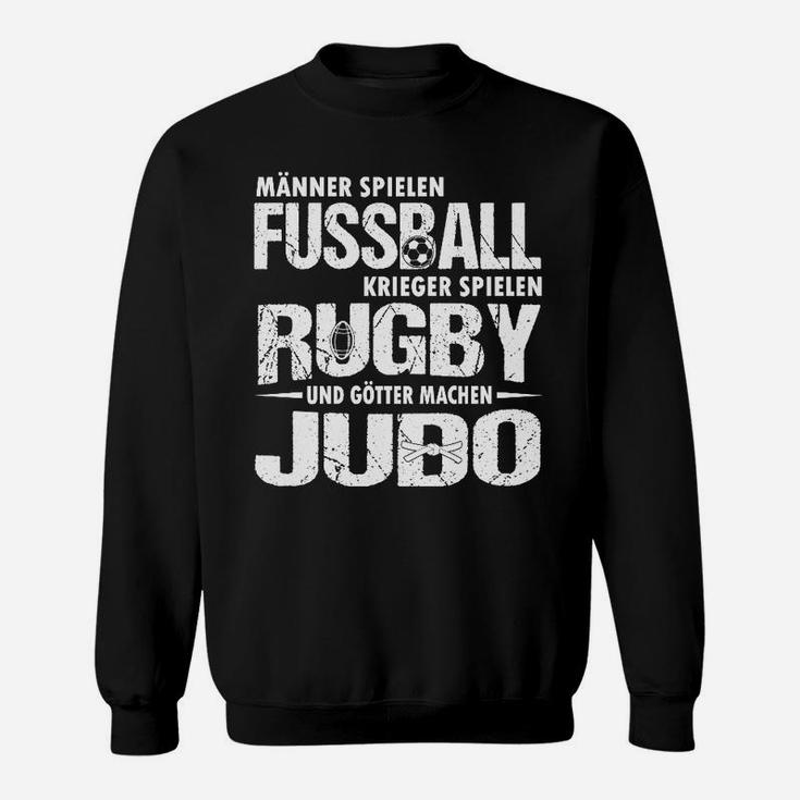 Herren-Sweatshirt mit Fußball Rugby Judo Motiv, Sportliches Spruch Sweatshirt