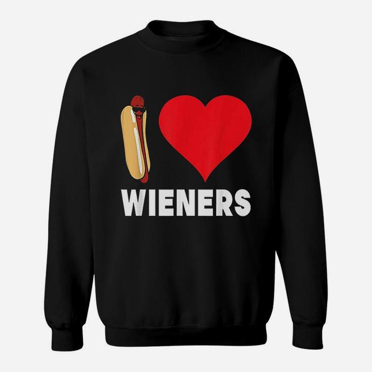 Hot Dog I Love Wieners Heart Sweat Shirt