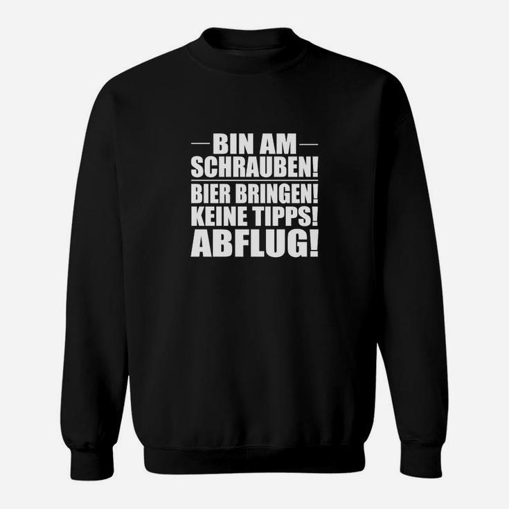 Humorvolles Herren Sweatshirt: Schrauber-Spruch & Bier Motiv