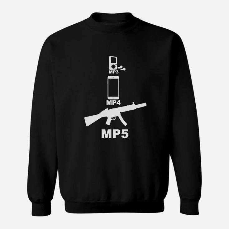 Humorvolles Technik-Wortspiel Sweatshirt, MP3, MP4, MP5 Design