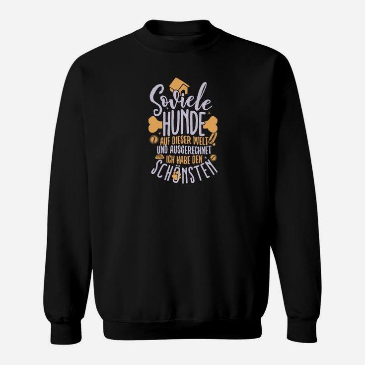 Hundeliebhaber-Spruch Schwarzes Sweatshirt mit Pfotenabdruck