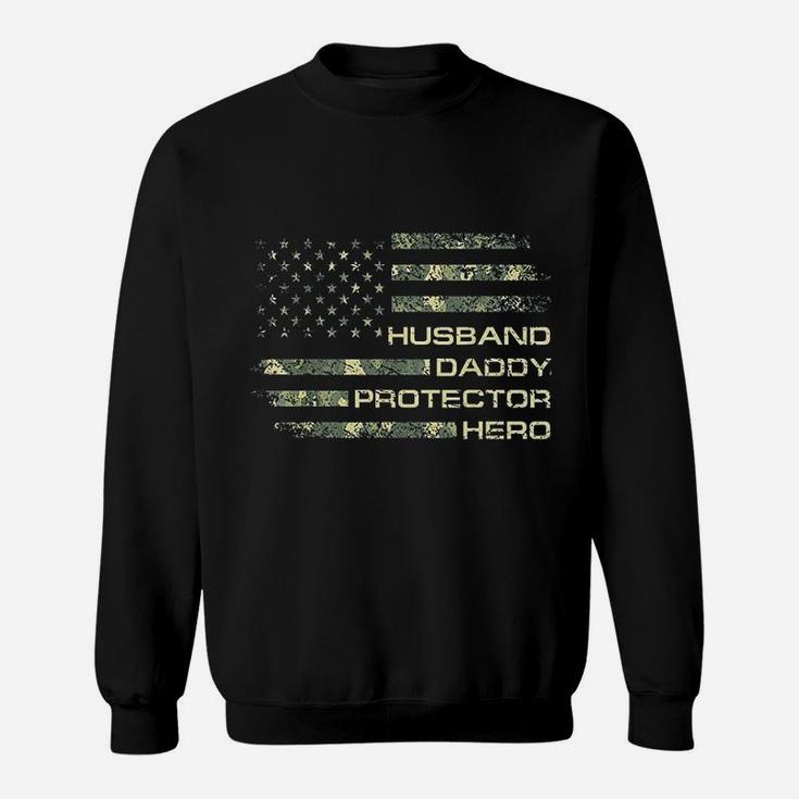 Husband Daddy Protector Hero Fathers Day Flag Gift Sweat Shirt