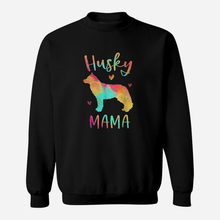 Husky Mama Colorful Siberian Husky Gifts Sweat Shirt