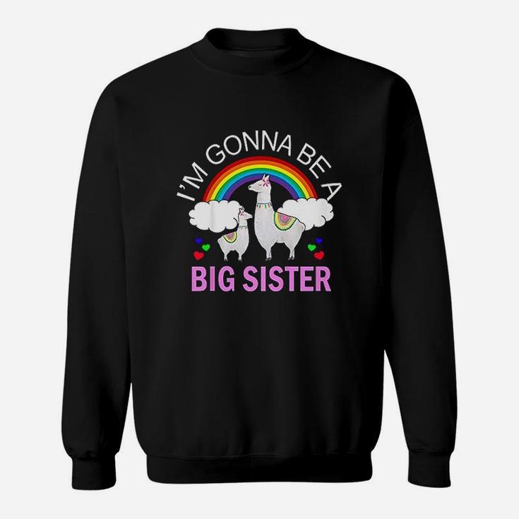 I Am Gonna Be A Big Sister Llama Girl Going To Be Big Girl Sweat Shirt