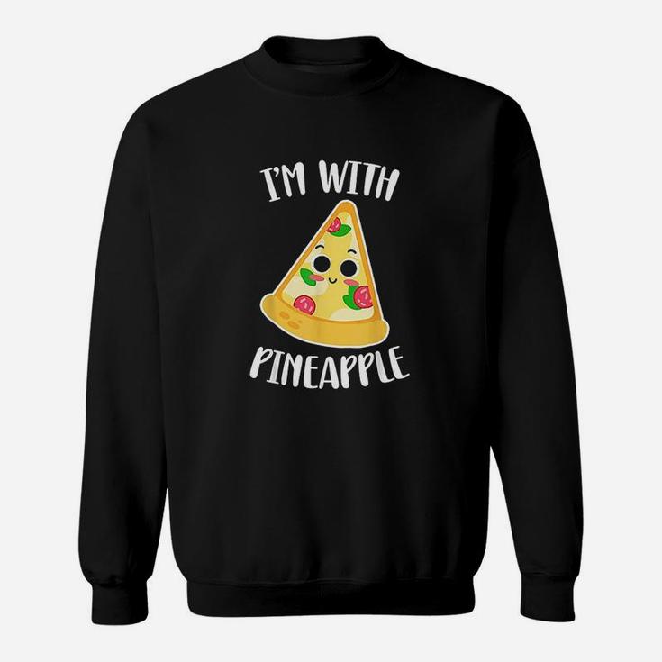 I Am With Pineapple Funny Halloween Pineapple Pizza Couple Sweat Shirt