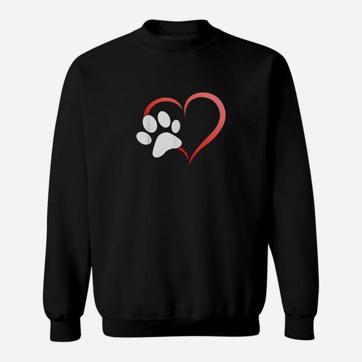 I Heart Love Dogs Cats Paw Sweat Shirt
