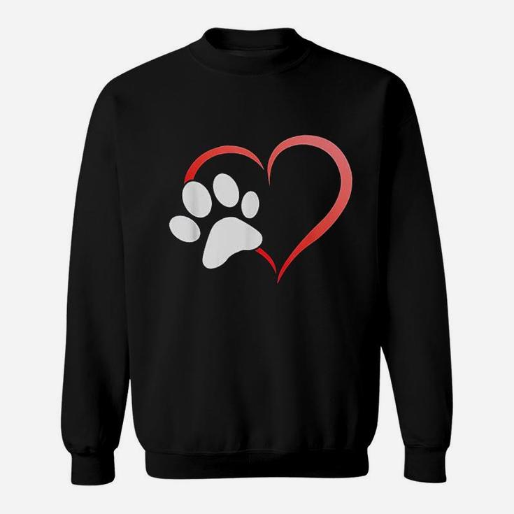 I Heart Love Dogs Cats Paw Sweat Shirt