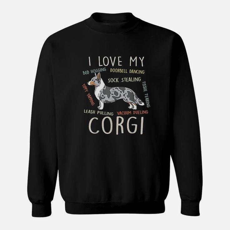 I Love My Cardigan Welsh Corgi Dog Mom Dad Funny Cute Gift Sweat Shirt