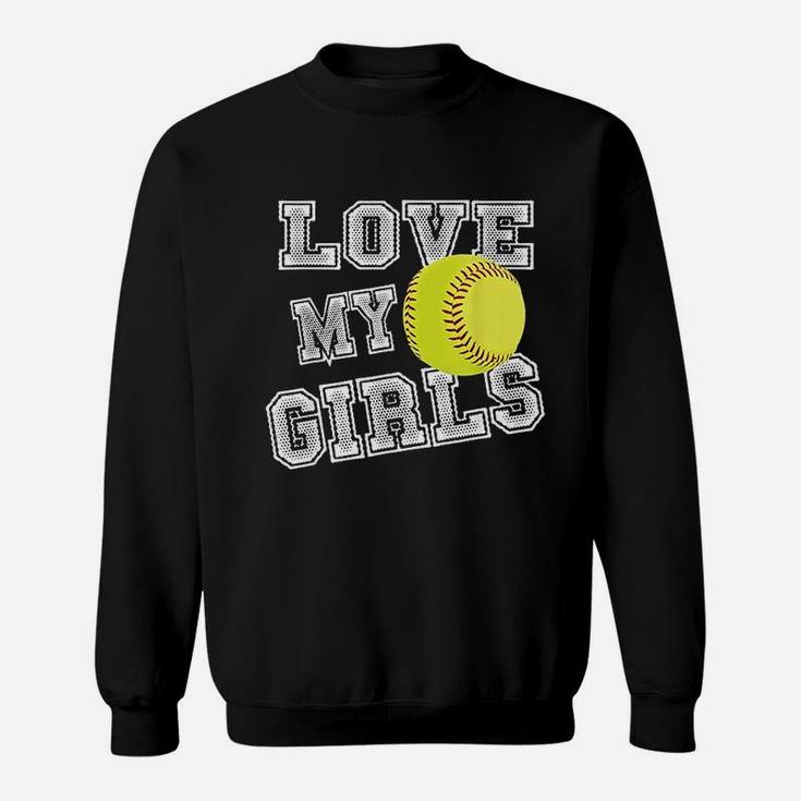 I Love My Girls Softball Mom Cute Softball Mama Sweat Shirt