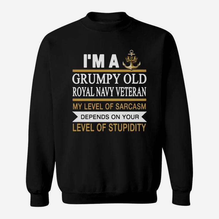 I M A Grumpy Old Man Royal Navy Veteran My Level O - Mens Premium T-shirt Sweat Shirt