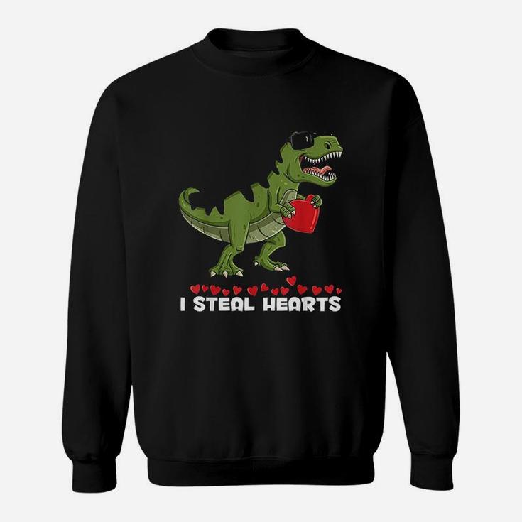 I Steal Hearts T Rex Valentines Day Funny Boys Girls Kids Sweat Shirt