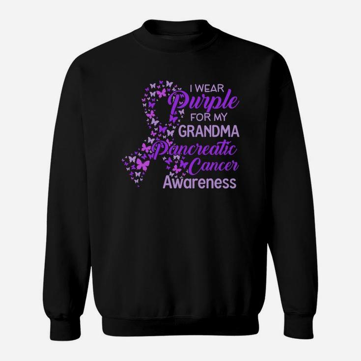 I Wear Purple For My Grandma Ribbon Proud Grandma Sweat Shirt